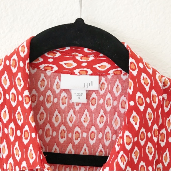 J. Jill Sleeveless Orange Button Down Blouse Small - Picture 3 of 5